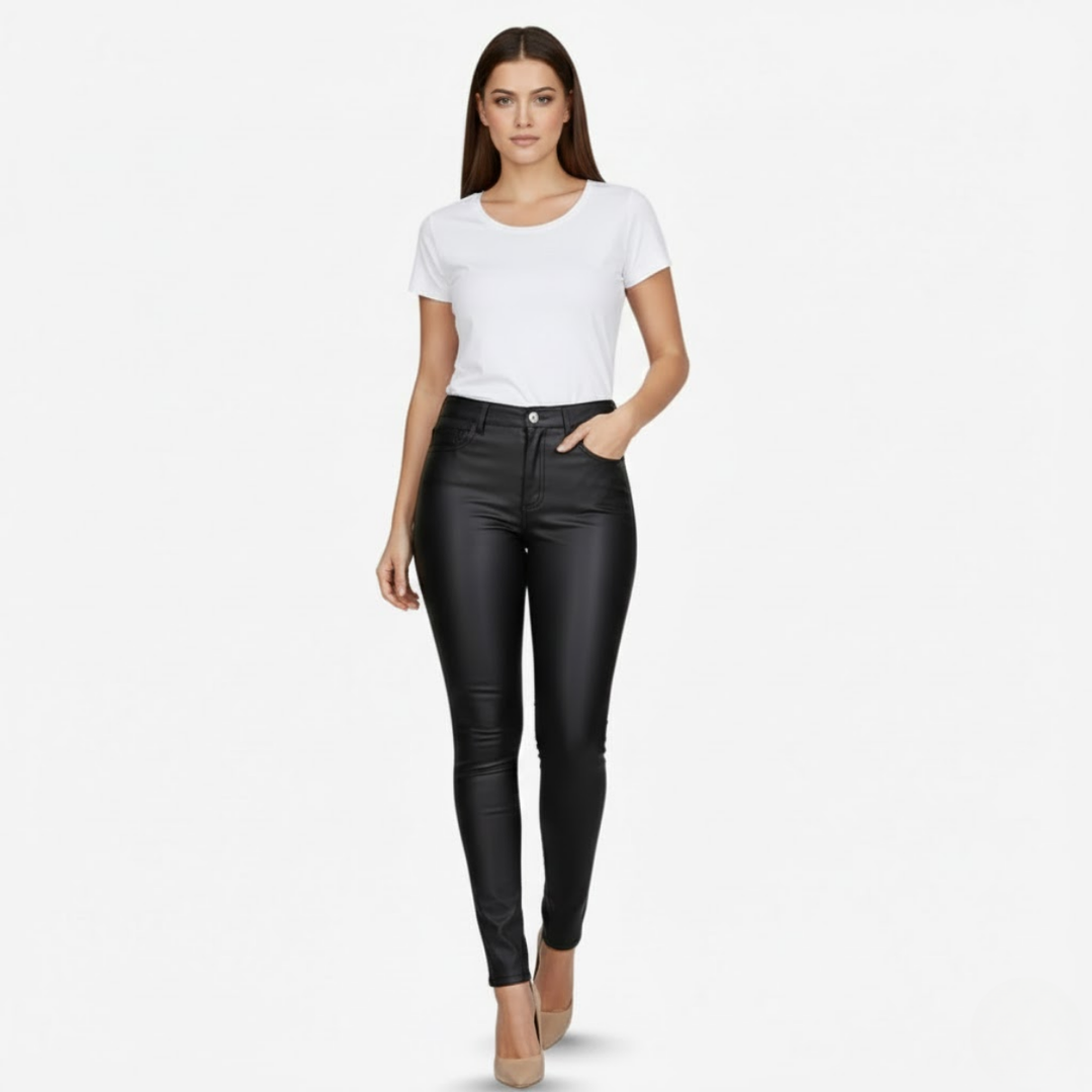 AURELLA | Women’s Cotton-Blend Skinny Jeans – Mid-Rise Stretch