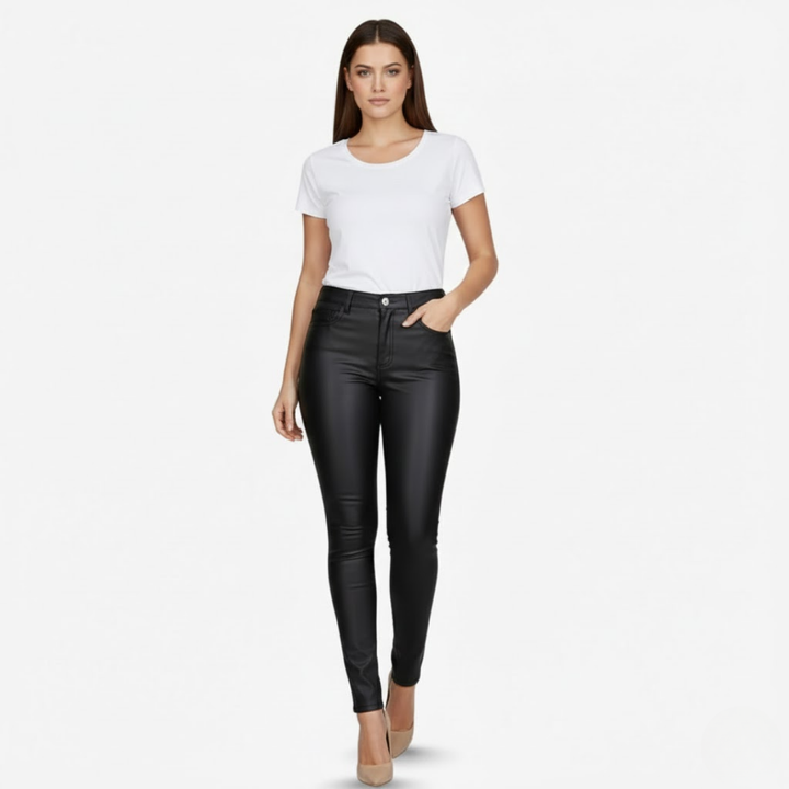 AURELLA | Women’s Cotton-Blend Skinny Jeans – Mid-Rise Stretch