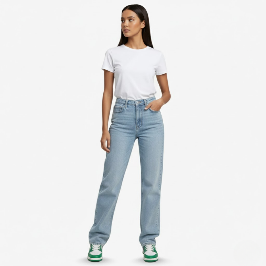 AURELLA | Women’s Cotton-Denim Jeans – Straight-Leg Fit
