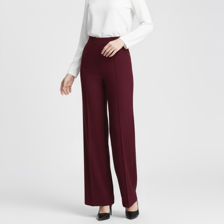AURELLA | Women’s Viscose-Blend Wide-Leg Trousers – High-Waist Loose Fit