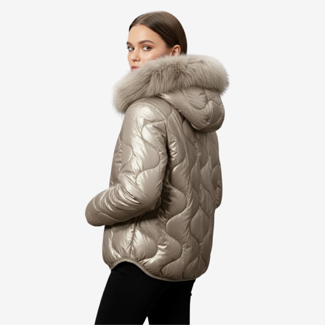 AURELLA | Women’s Hooded Faux Fur Jacket – Full-Zip Outerwear