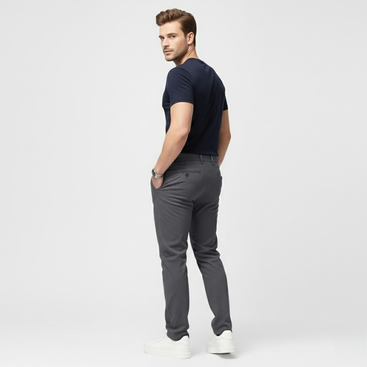 AURELLA | Men’s Cotton-Twill Casual Pants – Regular Fit