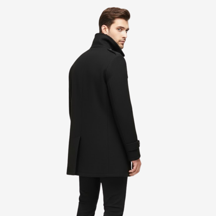 AURELLA | Men’s Turn-Collar Wool Jacket – Stylish Coat