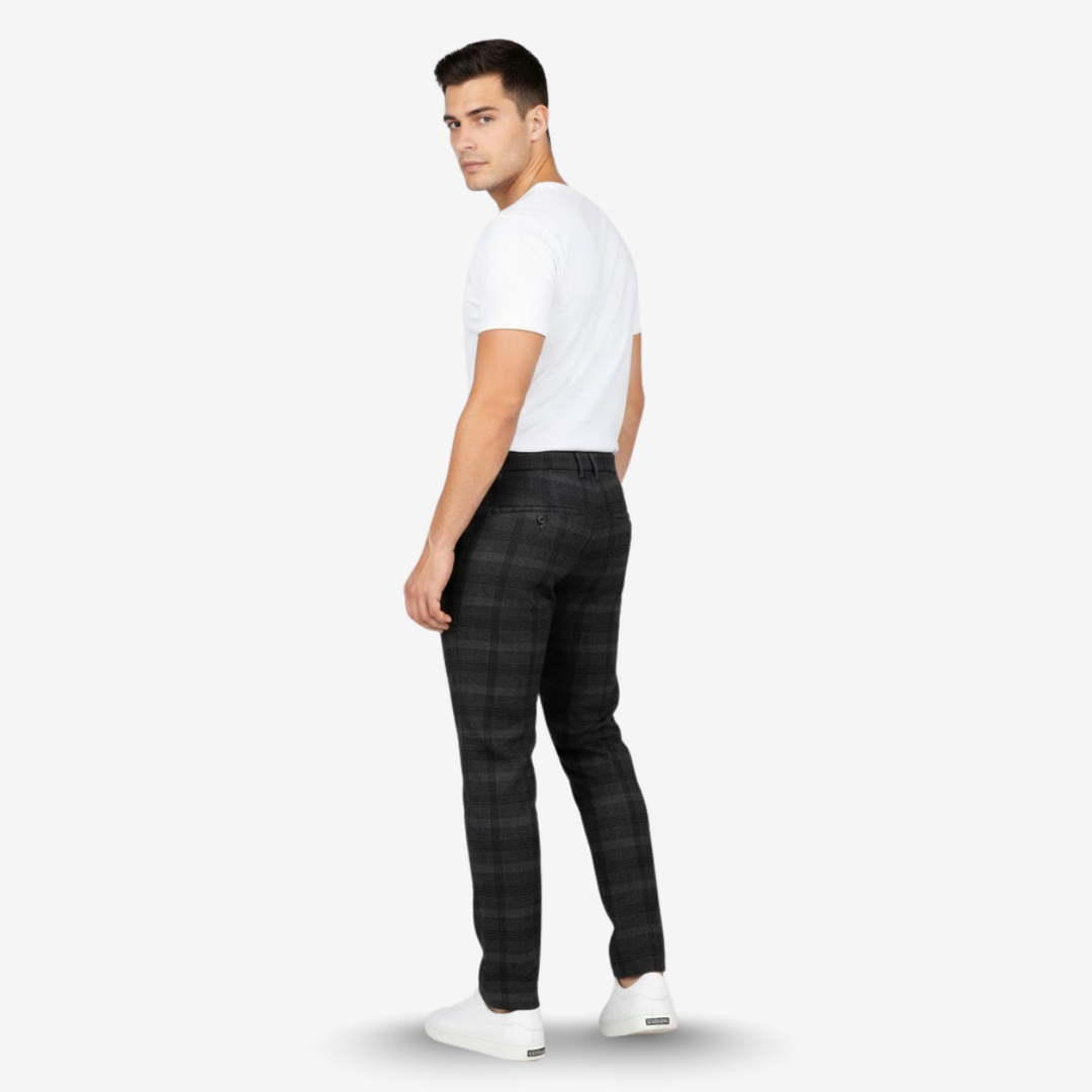AURELLA | Men’s Viscose-Blend Trousers – Slim Fit