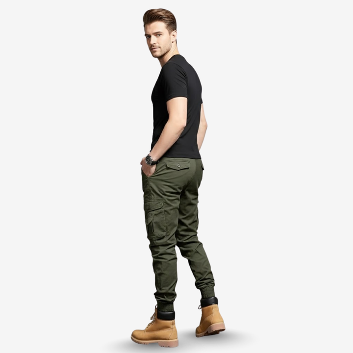 AURELLA | Men’s Nylon Cargo Jogger Pants – Multi Pockets