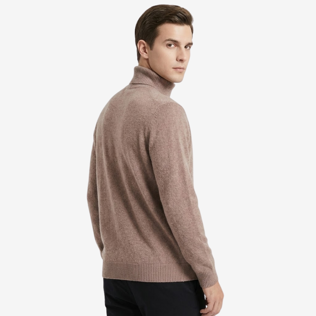 AURELLA | Men’s Cashmere Turtleneck Sweater – Soft Knit Pullover