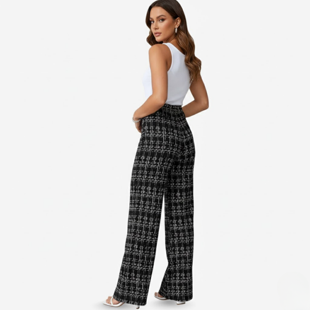 AURELLA | Women’s Viscose-Blend Pants – High-Waist