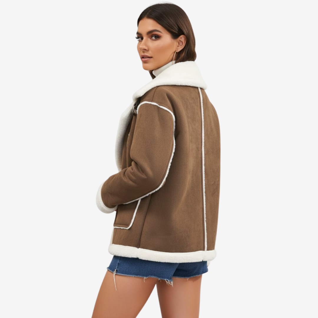 AURELLA | Women’s Soft Faux Suede Coat – Warm Outerwear