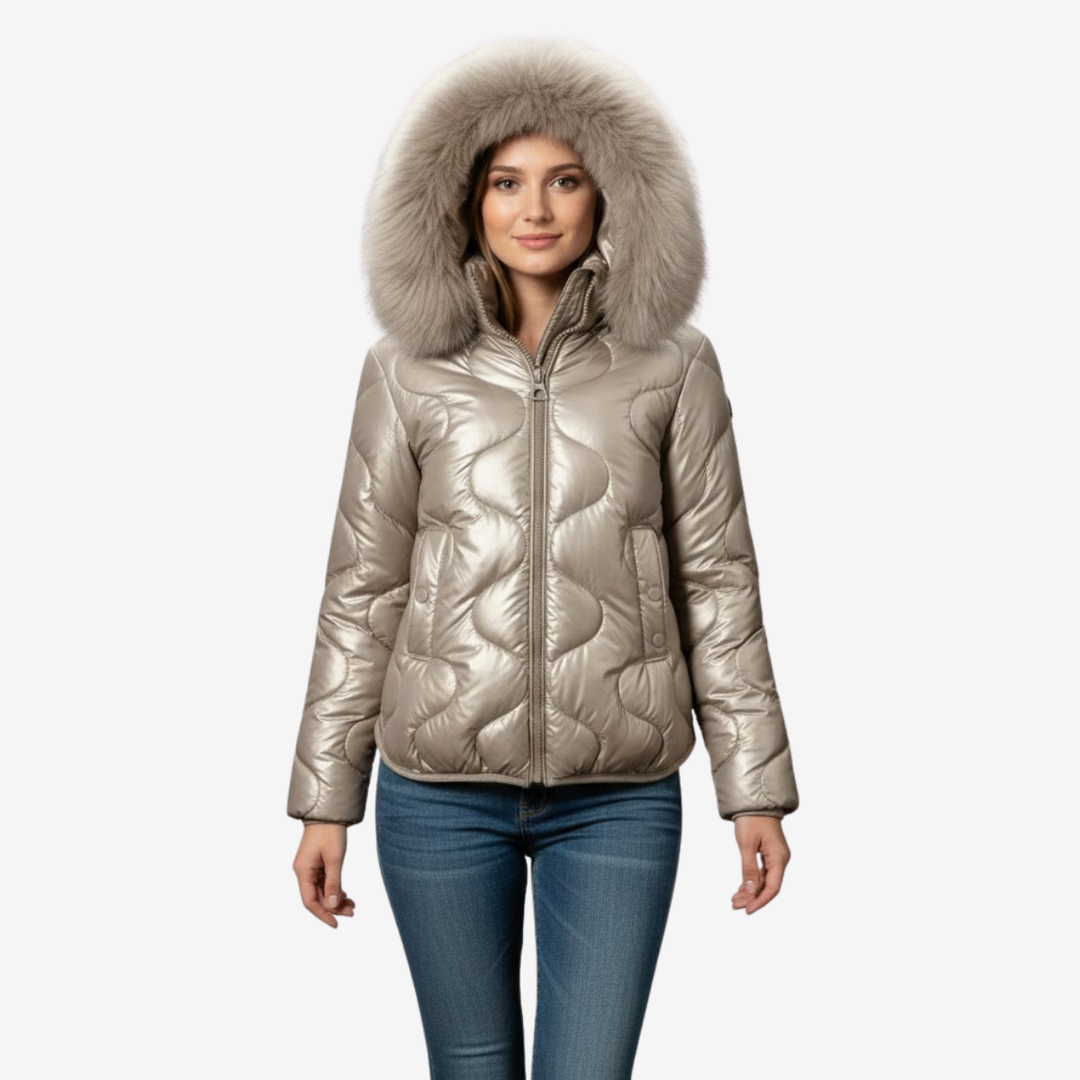 AURELLA | Women’s Hooded Faux Fur Jacket – Full-Zip Outerwear