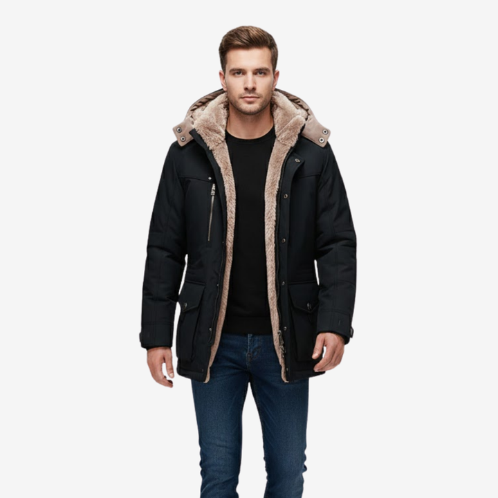 AURELLA | Men’s Fur-Lined Jacket – Insulated Warmth