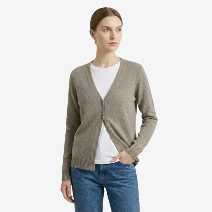 AURELLA | Women’s Viscose V-Neck Cardigan – Button-Front Top