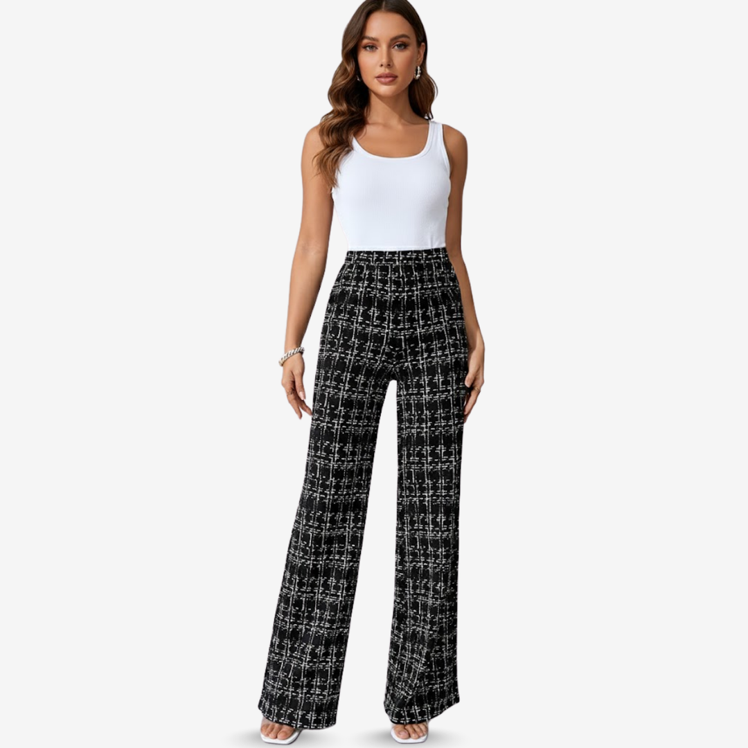 AURELLA | Women’s Viscose-Blend Pants – High-Waist