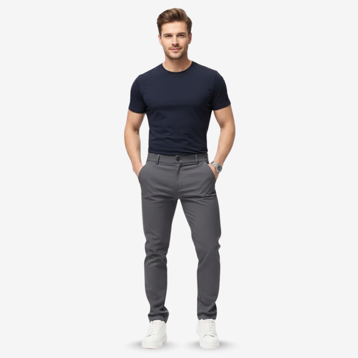 AURELLA | Men’s Cotton-Twill Casual Pants – Regular Fit