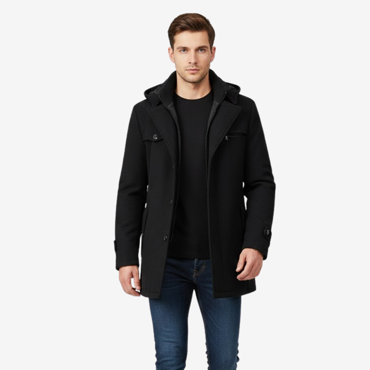 AURELLA | Men’s Nylon Hooded Coat – Waterproof Jacket