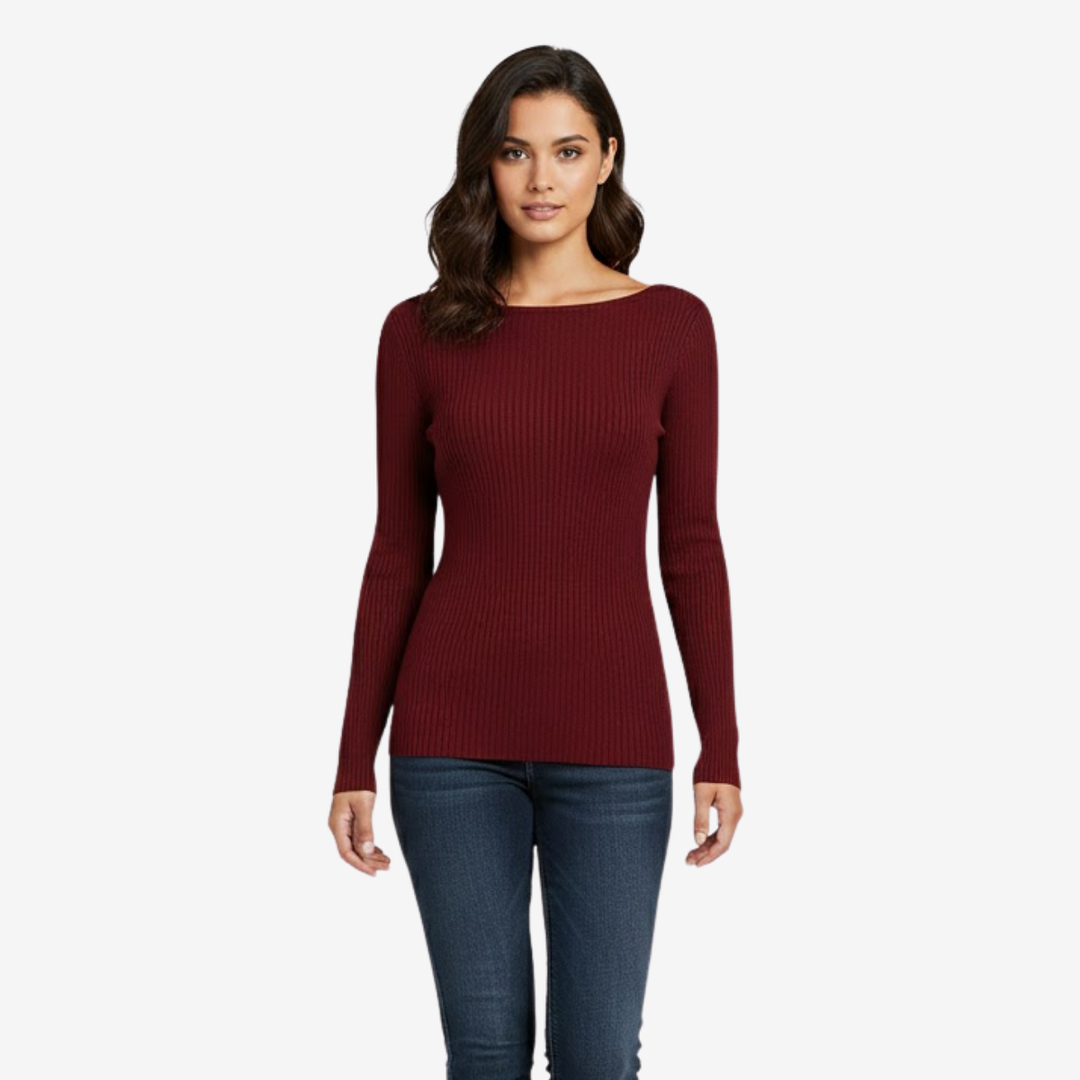 AURELLA | Women’s Viscose Crew Neck Top – Elegant Knit