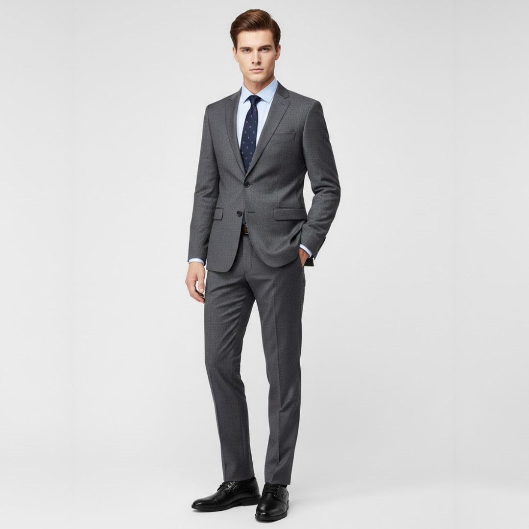 AURELLA | Men’s Faux Leather Derby Shoes – Classic Lace-Up