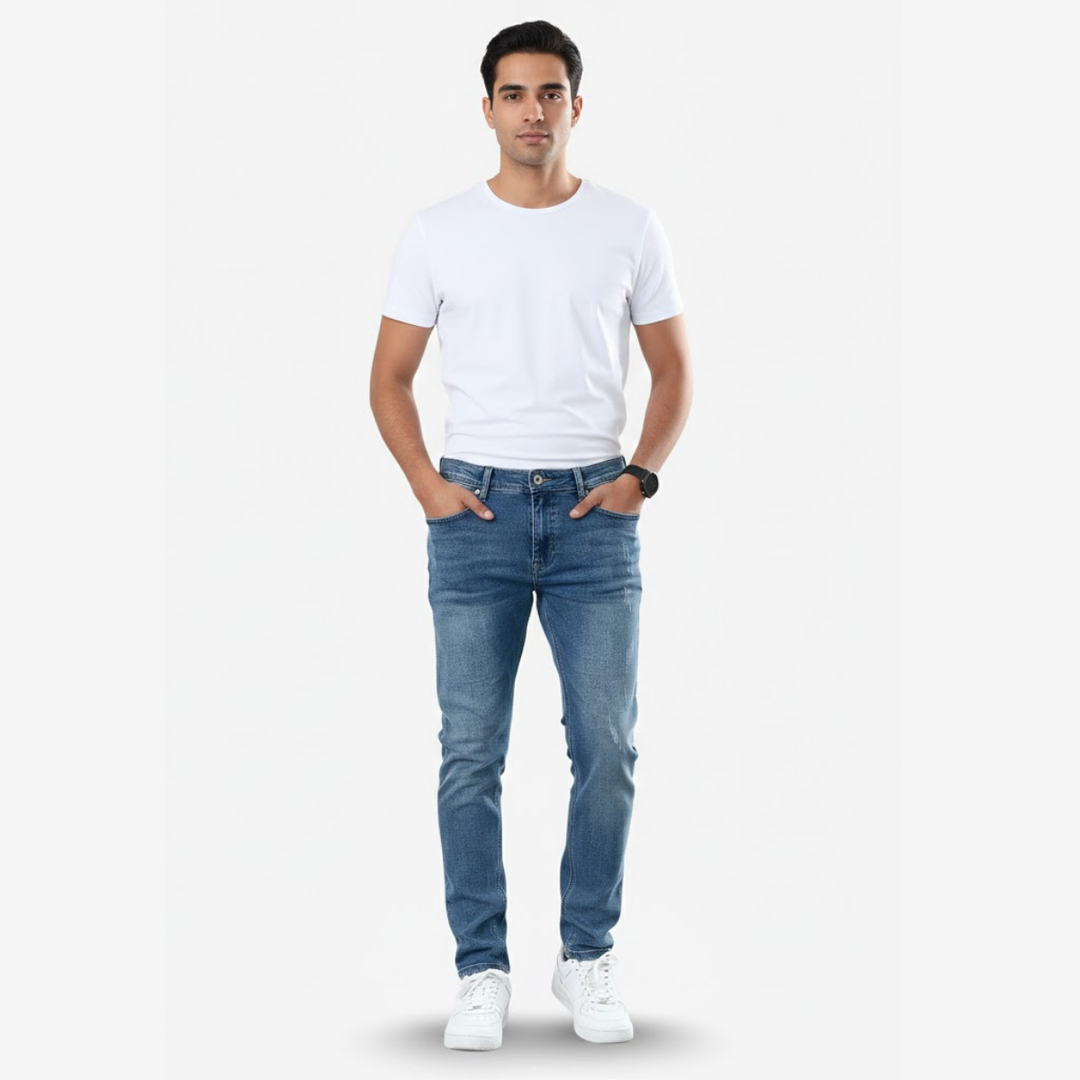 AURELLA | Men’s Denim Slim Jeans – Stretch Regular-Fit