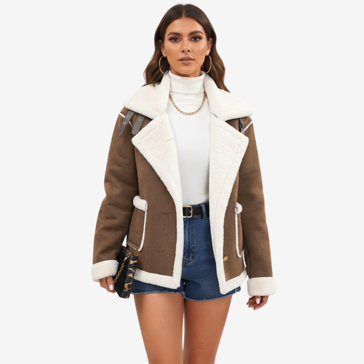 AURELLA | Women’s Soft Faux Suede Coat – Warm Outerwear