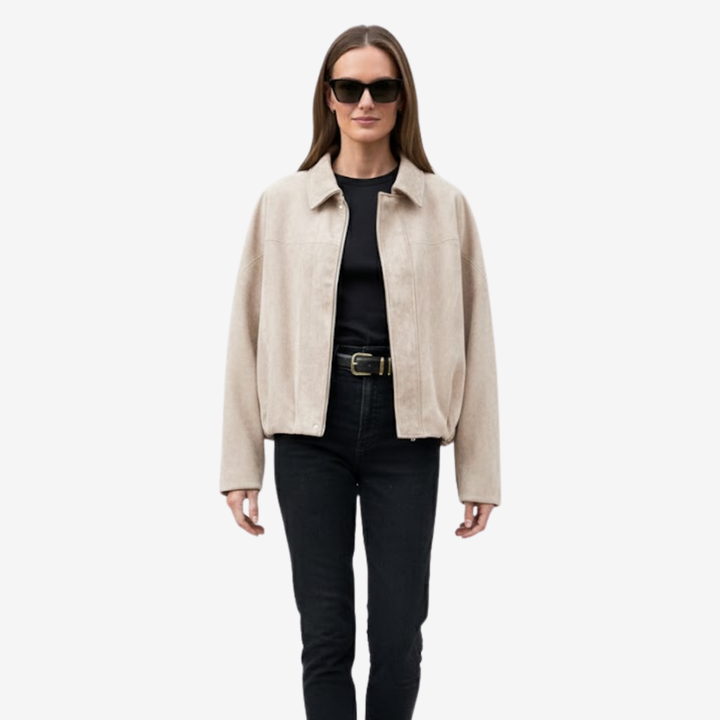 AURELLA | Women’s Vintage Faux Suede Jacket – Casual Outerwear