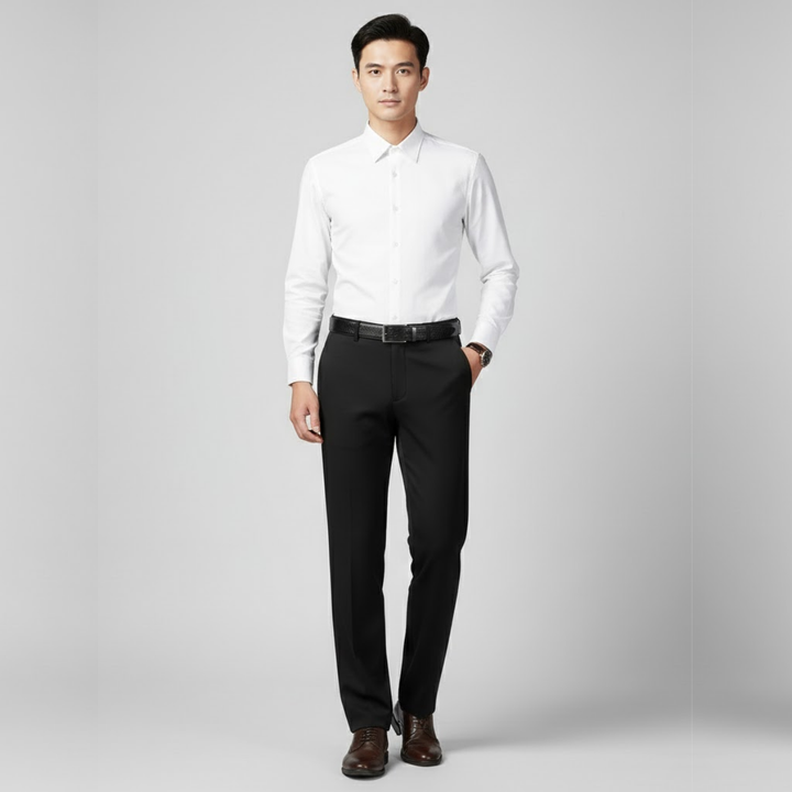 AURELLA | Men’s Viscose-Blend Trousers – Regular Fit