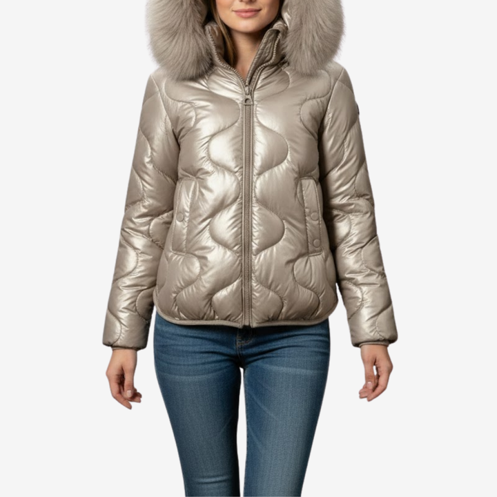 AURELLA | Women’s Hooded Faux Fur Jacket – Full-Zip Outerwear