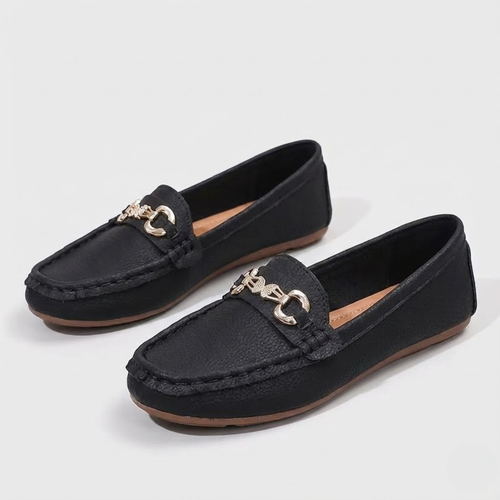 AURELLA | Women’s Faux-Leather Loafers – Butterfly Strap