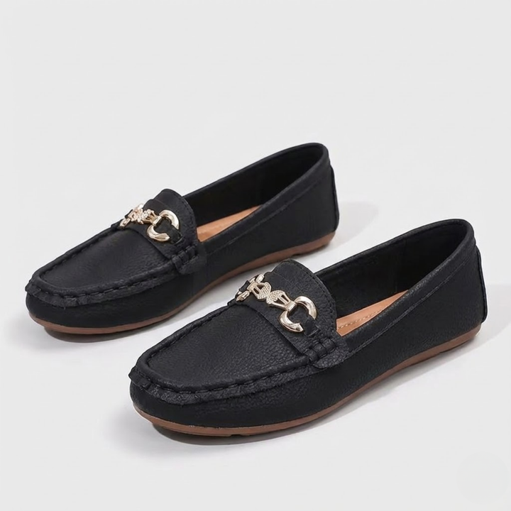 AURELLA | Women’s Faux-Leather Loafers – Butterfly Strap