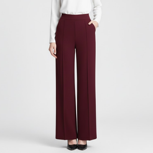 AURELLA | Women’s Viscose-Blend Wide-Leg Trousers – High-Waist Loose Fit