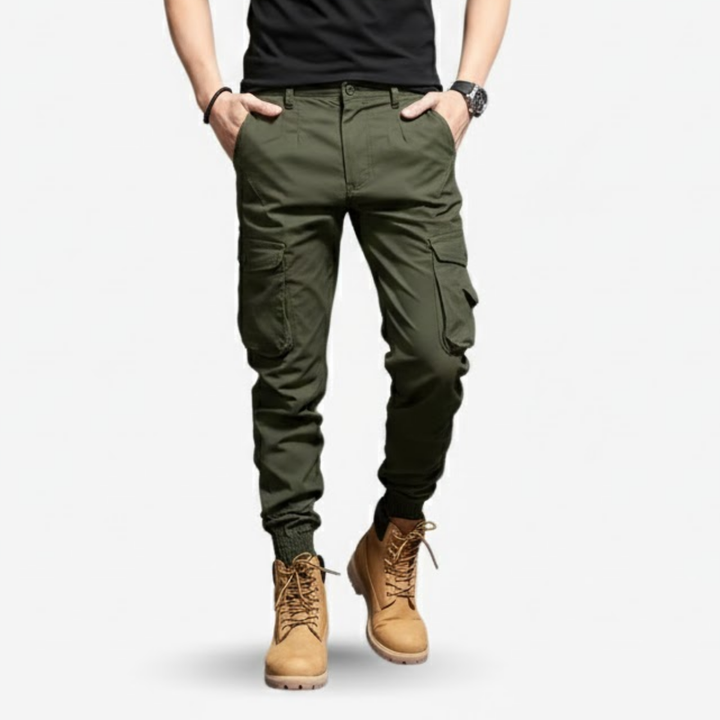 AURELLA | Men’s Nylon Cargo Jogger Pants – Multi Pockets