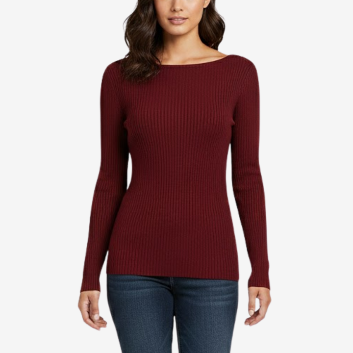 AURELLA | Women’s Viscose Crew Neck Top – Elegant Knit