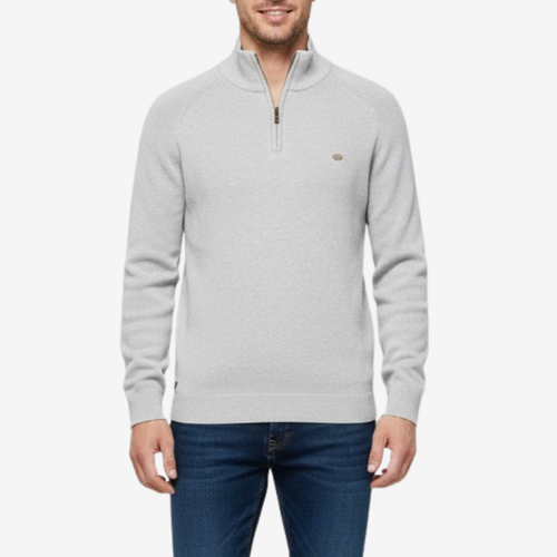 AURELLA | Men’s Cotton-Knit Sweater – Refined High Collar
