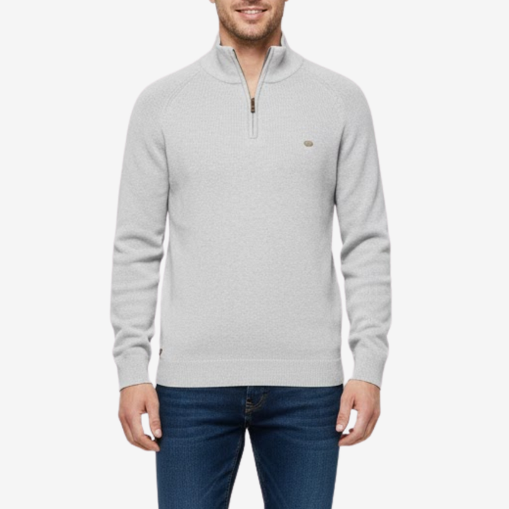 AURELLA | Men’s Cotton-Knit Sweater – Refined High Collar