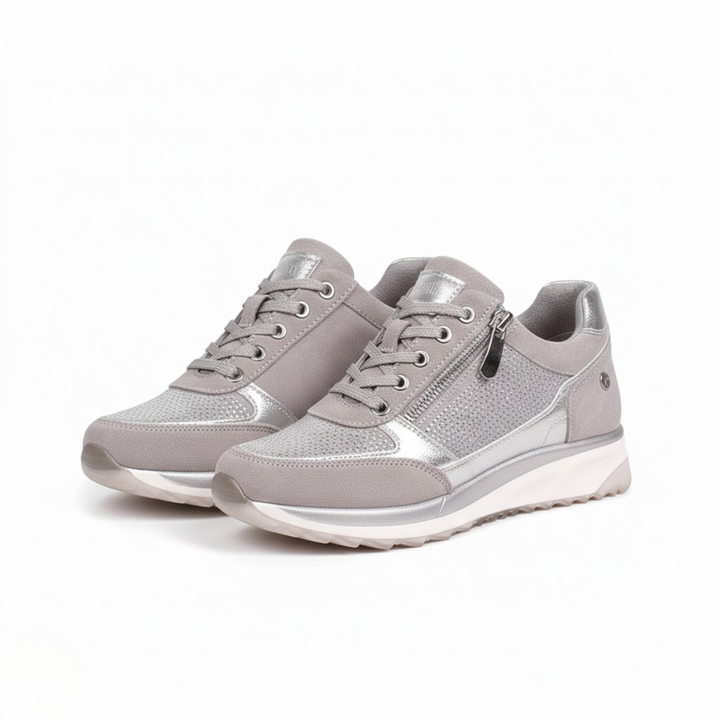 AURELLA | Women’s Suede Orthopaedic Sneakers – Low-Cut with Side Zip