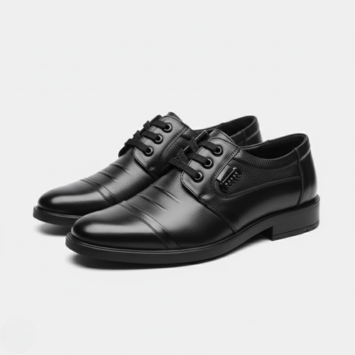 AURELLA | Men’s Faux Leather Derby Shoes – Classic Lace-Up