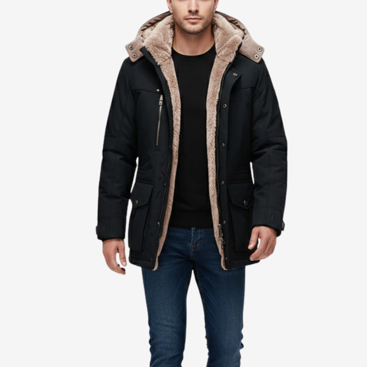 AURELLA | Men’s Fur-Lined Jacket – Insulated Warmth