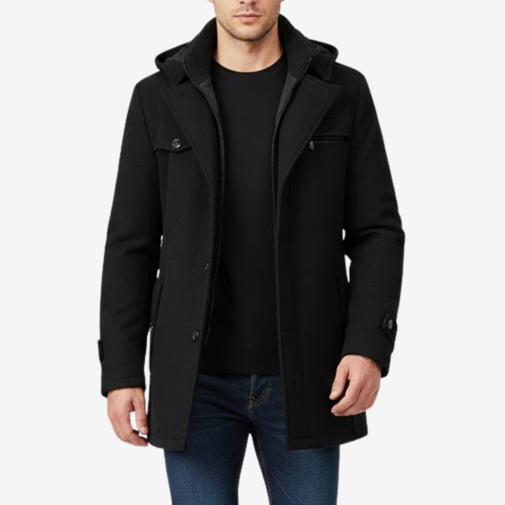 AURELLA | Men’s Nylon Hooded Coat – Waterproof Jacket