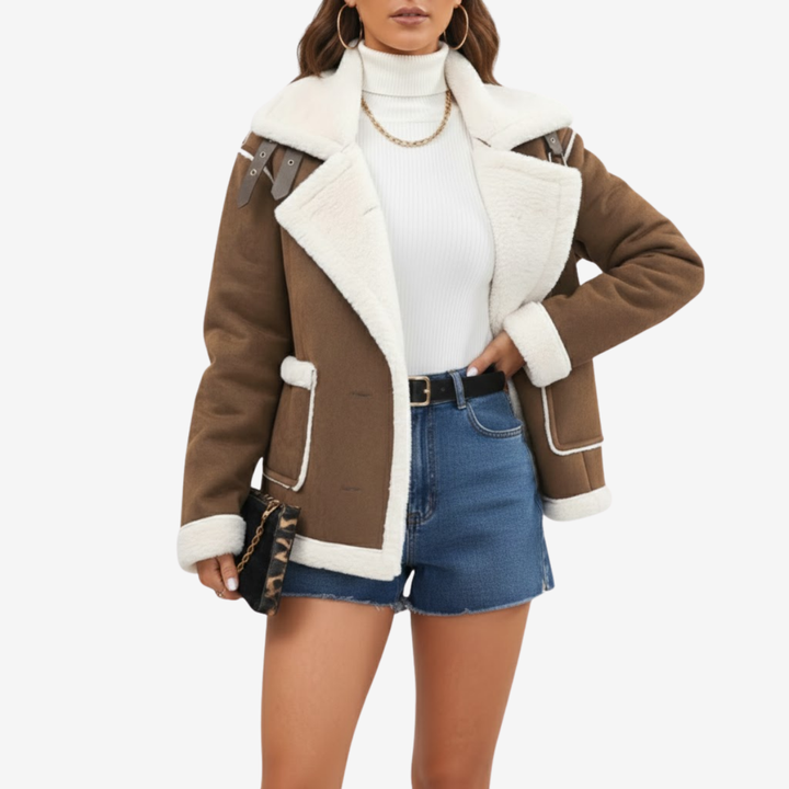 AURELLA | Women’s Soft Faux Suede Coat – Warm Outerwear