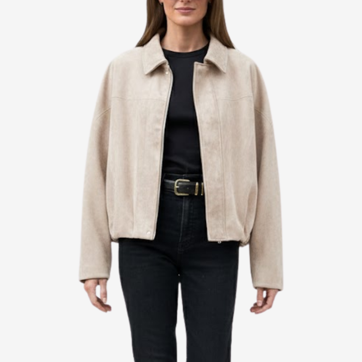 AURELLA | Women’s Vintage Faux Suede Jacket – Casual Outerwear