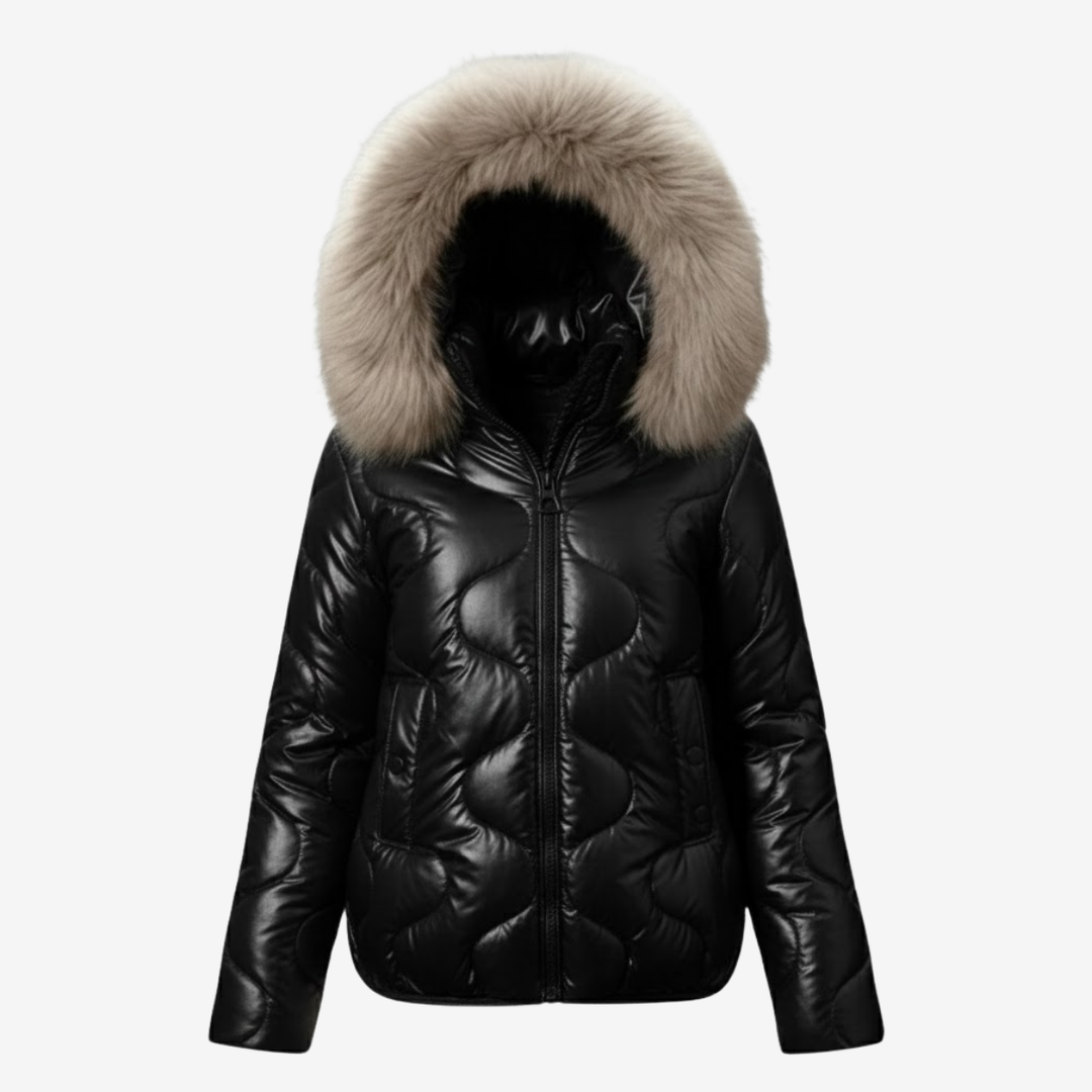 AURELLA | Women’s Hooded Faux Fur Jacket – Full-Zip Outerwear