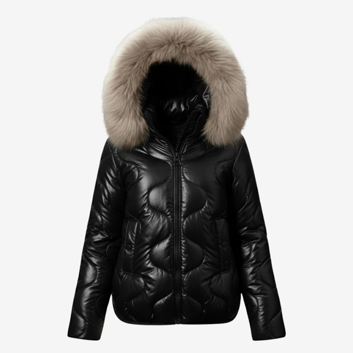 AURELLA | Women’s Hooded Faux Fur Jacket – Full-Zip Outerwear