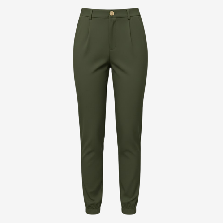 AURELLA | Women’s Viscose-Blend Trousers – High-Waist