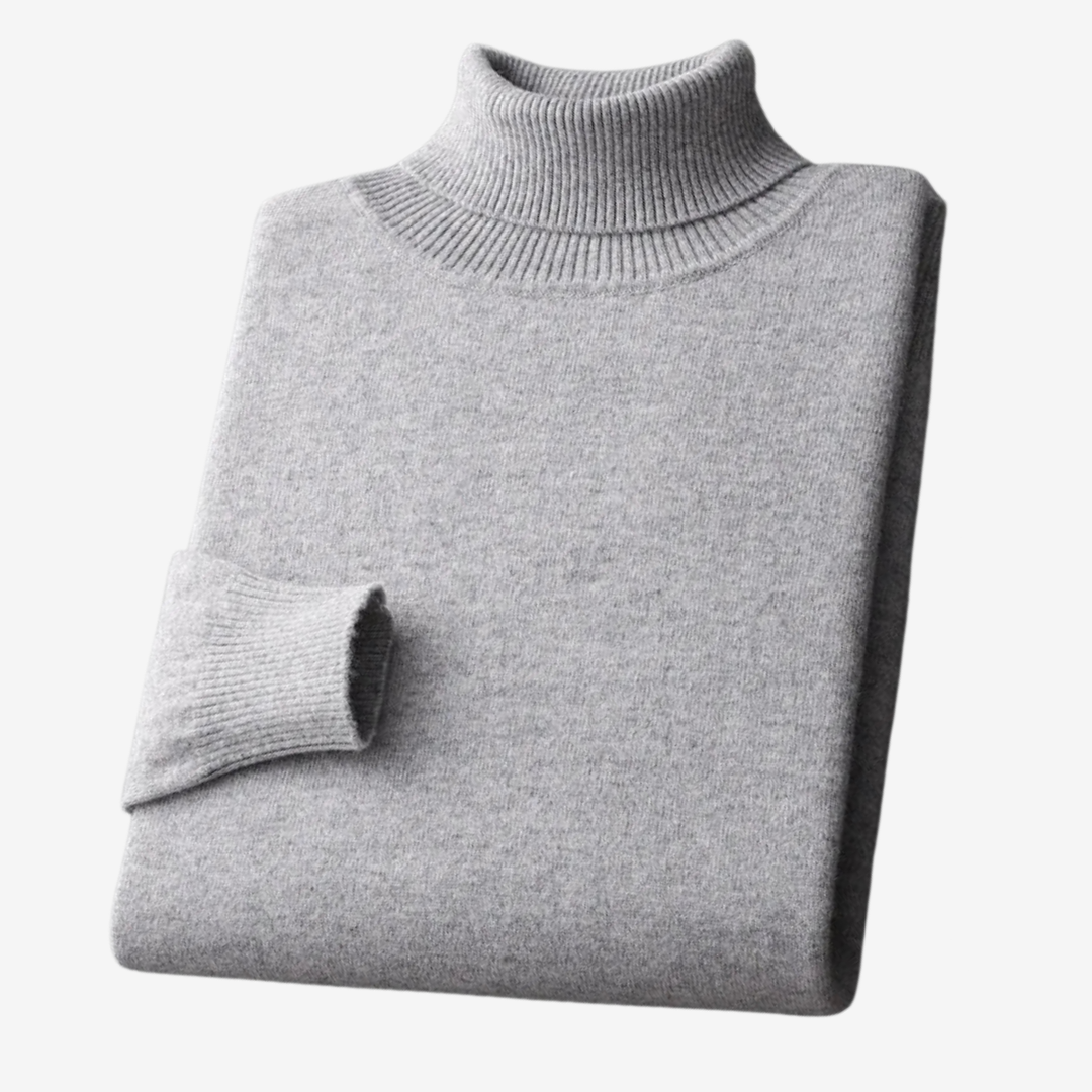 AURELLA | Men’s Cashmere Turtleneck Sweater – Soft Knit Pullover