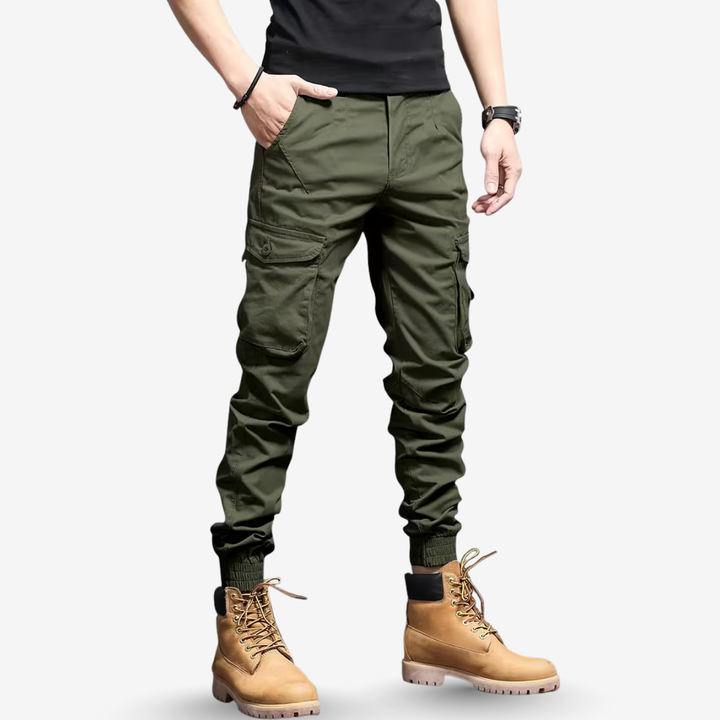 AURELLA | Men’s Nylon Cargo Jogger Pants – Multi Pockets