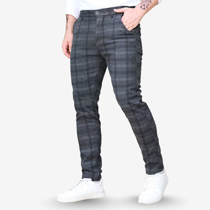 AURELLA | Men’s Viscose-Blend Trousers – Slim Fit