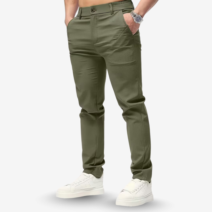 AURELLA | Men’s Cotton-Twill Casual Pants – Regular Fit
