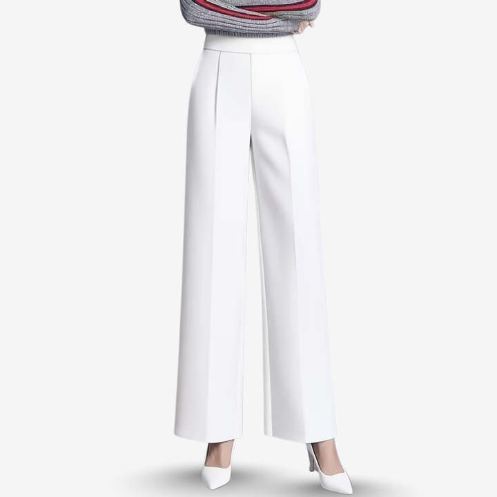 AURELLA | Women’s Viscose-Blend Wide-Leg Trousers – High-Waist Loose Fit