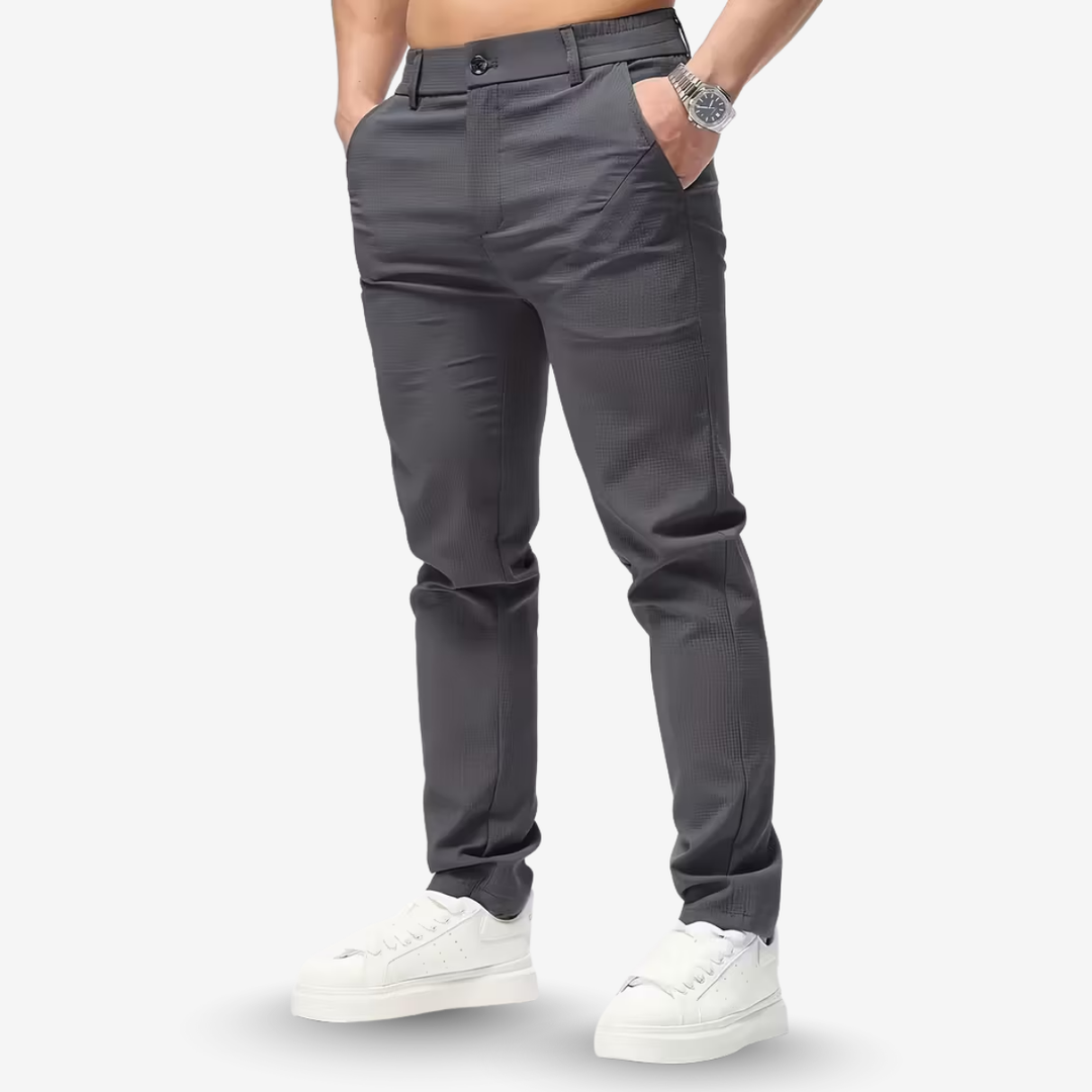 AURELLA | Men’s Cotton-Twill Casual Pants – Regular Fit