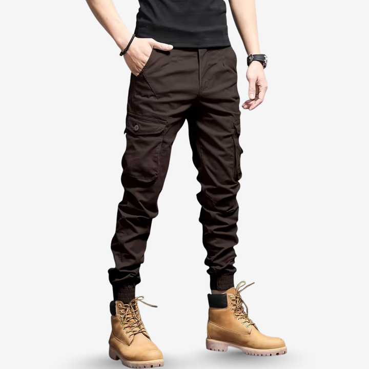 AURELLA | Men’s Nylon Cargo Jogger Pants – Multi Pockets