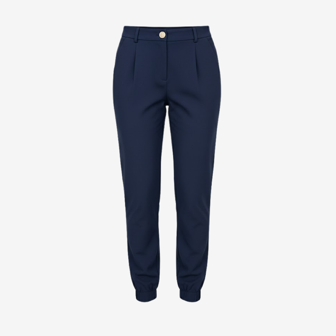 AURELLA | Women’s Viscose-Blend Trousers – High-Waist