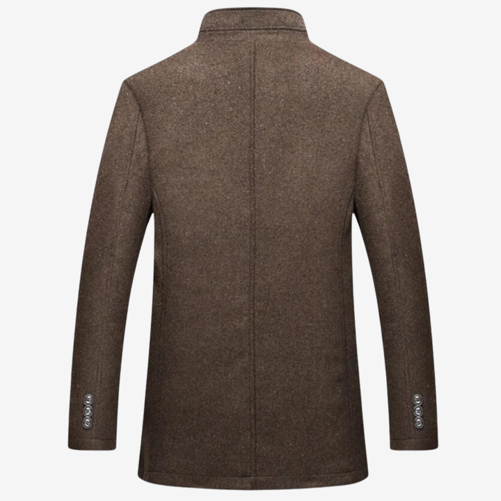 AURELLA | Men’s Wool-Blend Overcoat – Long Single-Breasted
